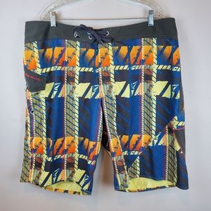 VTG 90s Volcom Board Shorts Swim Trunks Size 40 Mens Polyester Surf
